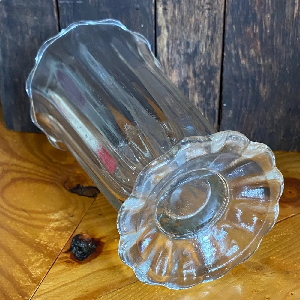 Vtg footed Glass Vase - Picture 3 of 5